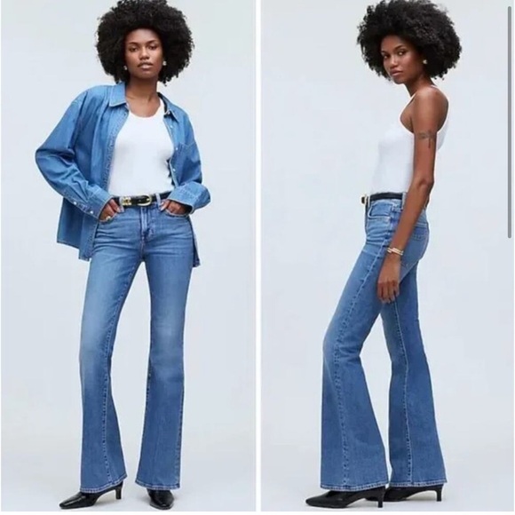 MADEWELL Flea Market Flare Jeans in Amaretto Wash NWOT - Picture 2 of 12